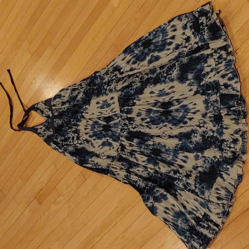 VS Blue Tie Dye Ruffle Halter Maxi Size S